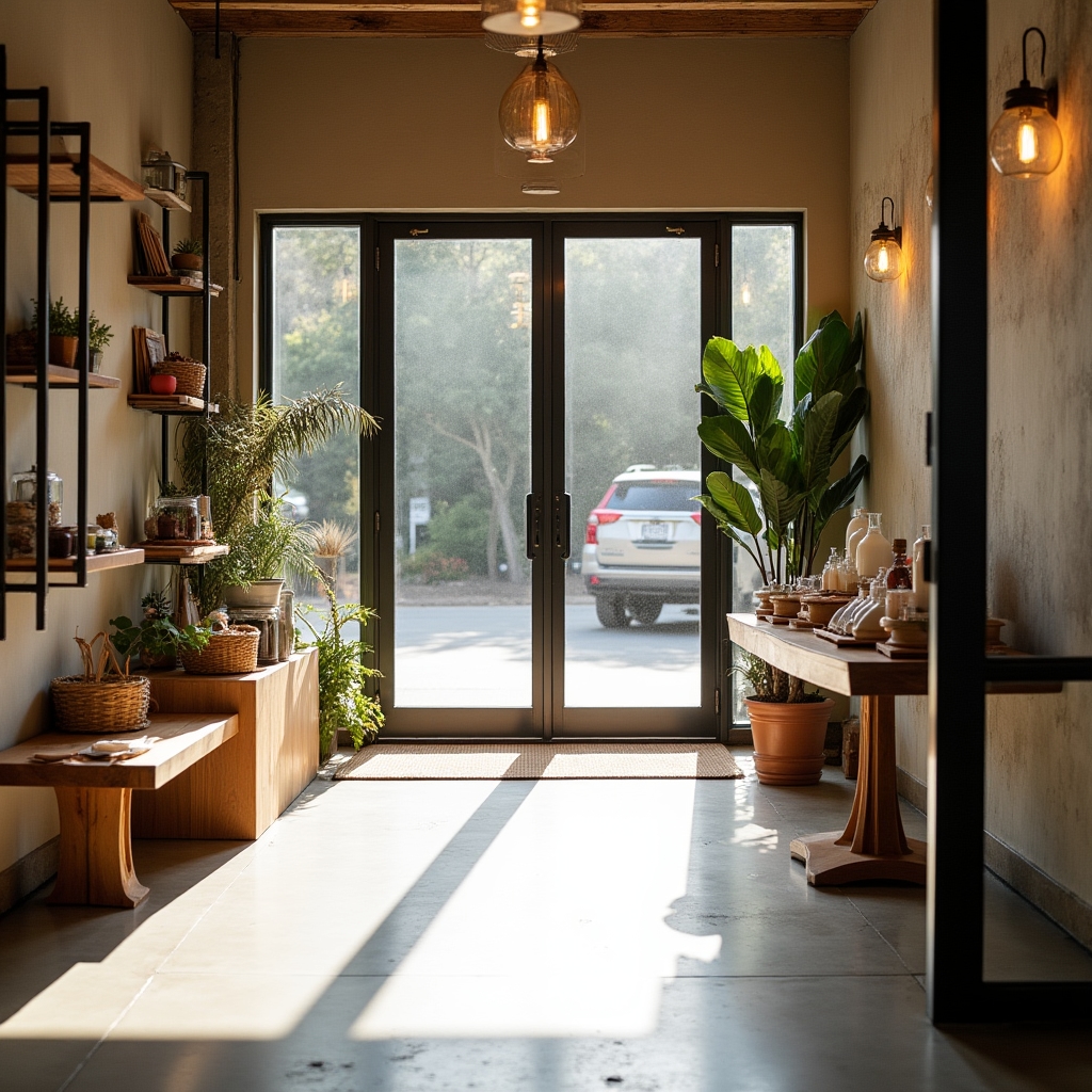 Store entrance decompression zone with welcoming product placement